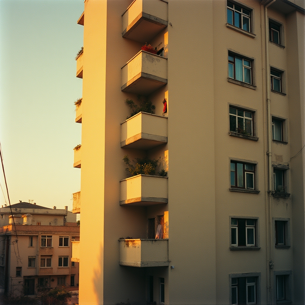 Bloc de apartamente în București fotografiat de pe stradă, folosit ca exemplu general pentru evaluarea unei proprietăți de închiriat