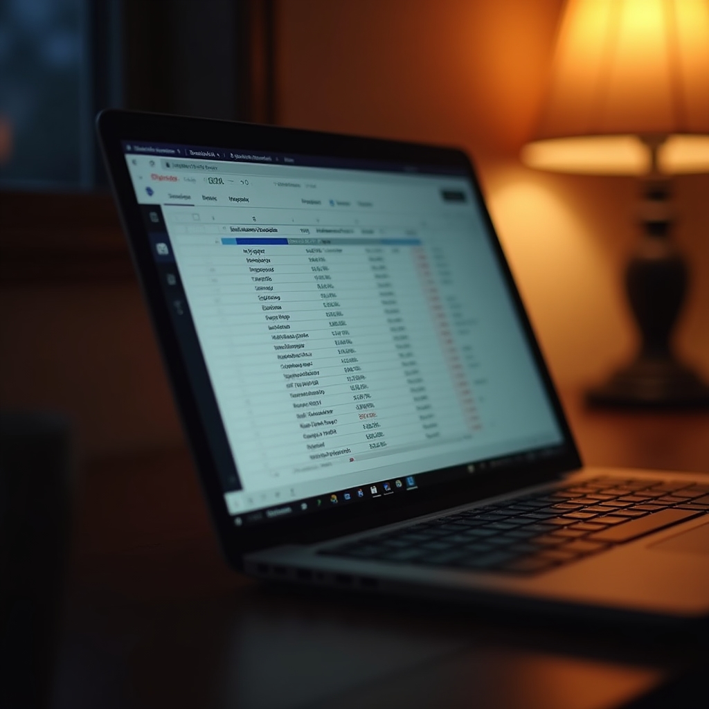 Ecran de laptop care afișează un tabel cu calcule de randament, folosit ca material video pentru modulul despre evaluare